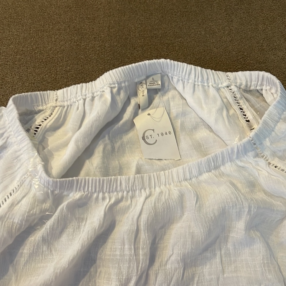 JM Sportswear Est 1946 White Sheer Blouse Top New - Picture 5 of 7